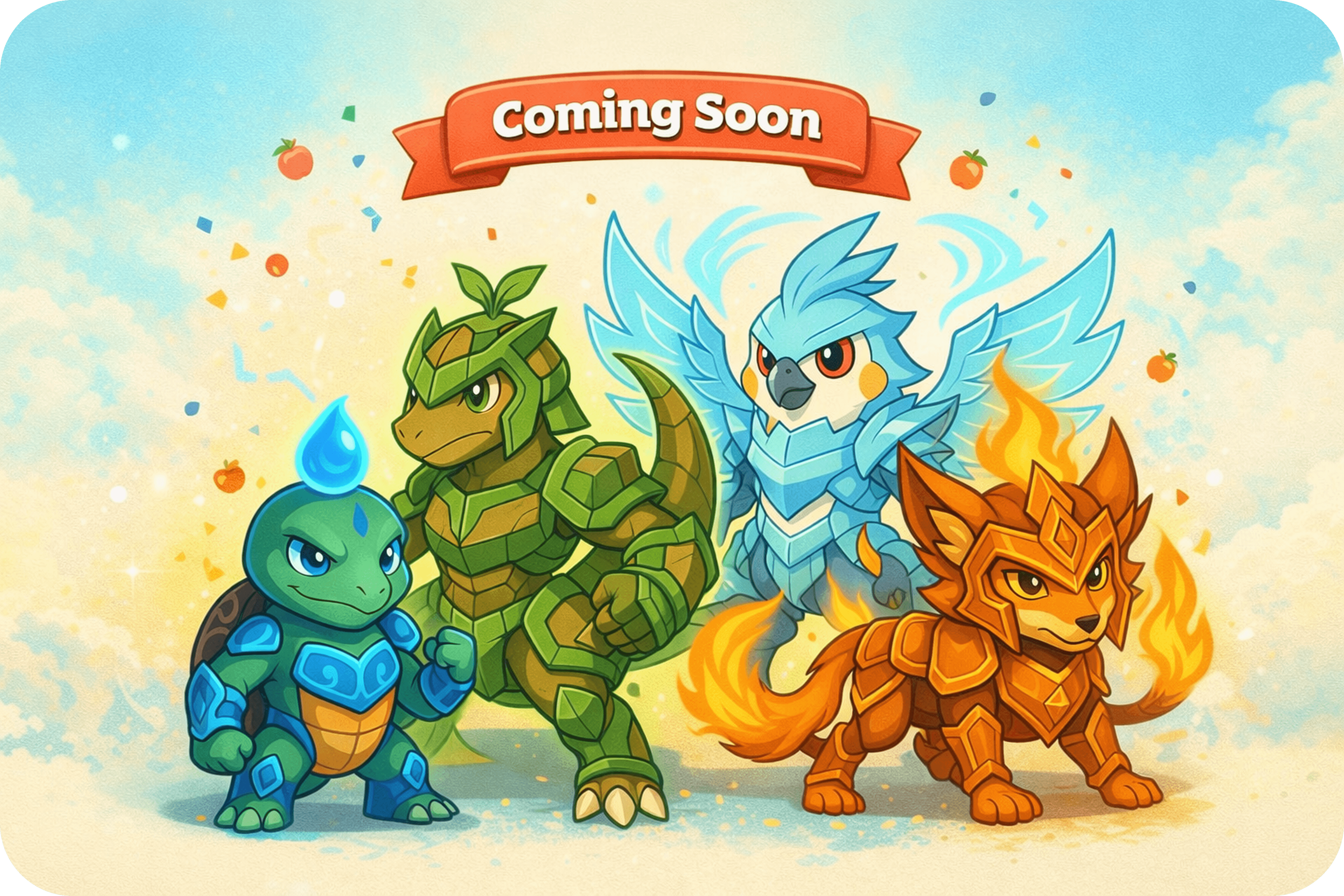 Four elemental Numbeast companions